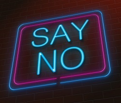 Neon sign saying "Say No"