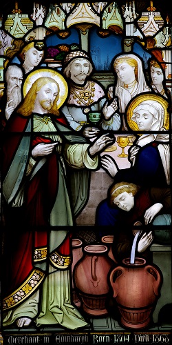 Stained glass window portraying Jesus