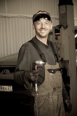 cheerful welder